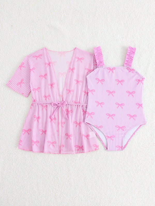 Traje de baño lazos con kimono