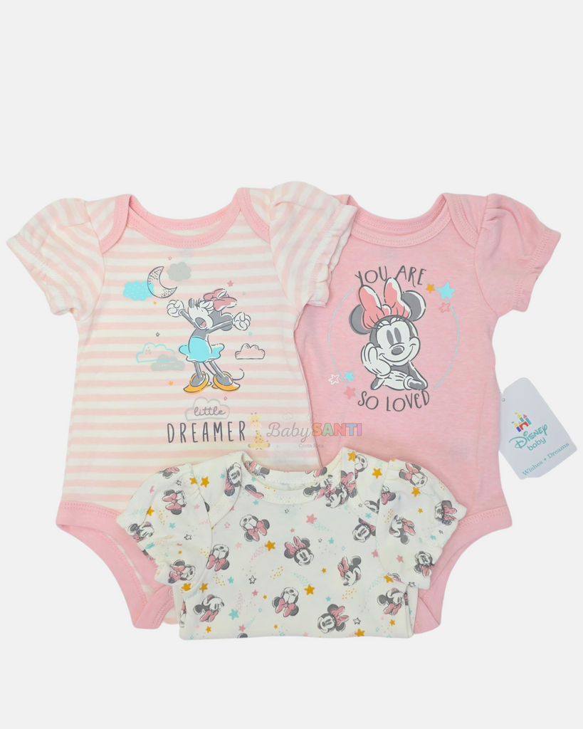 Paquete 3 Mamelucos Minnie Mouse