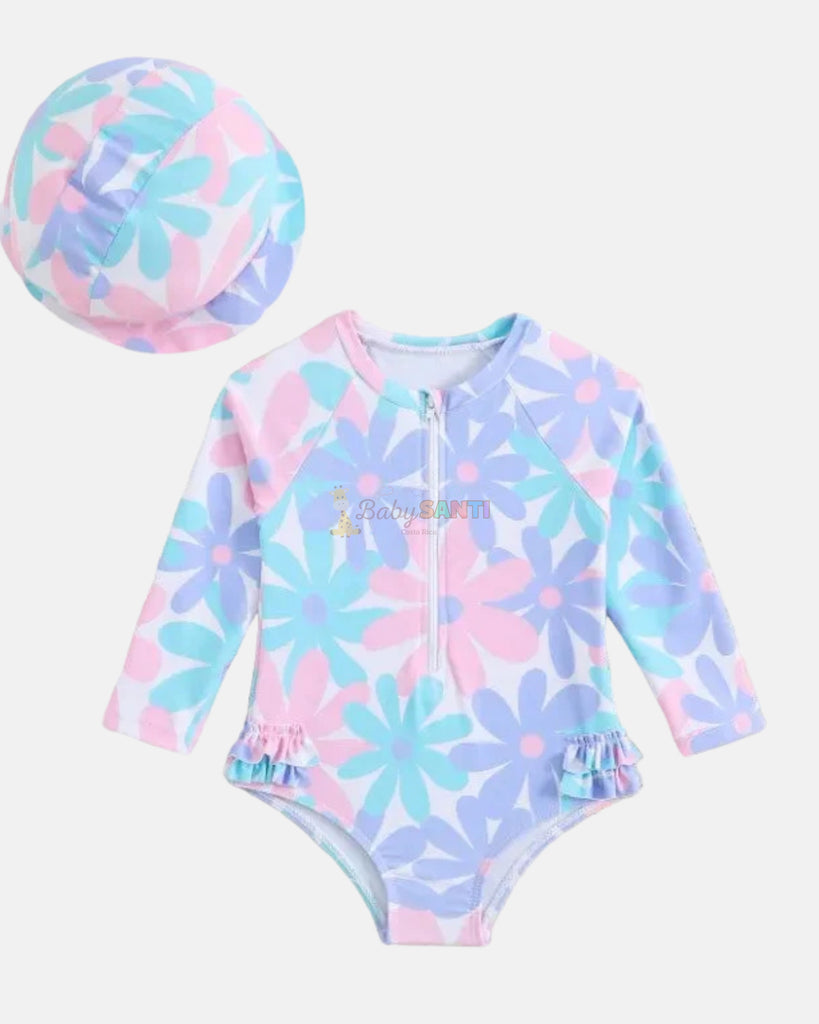 Traje de baño manga larga & sombrero