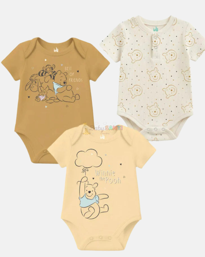 Pack 3 Mamelucos Unisex Winnie the Pooh