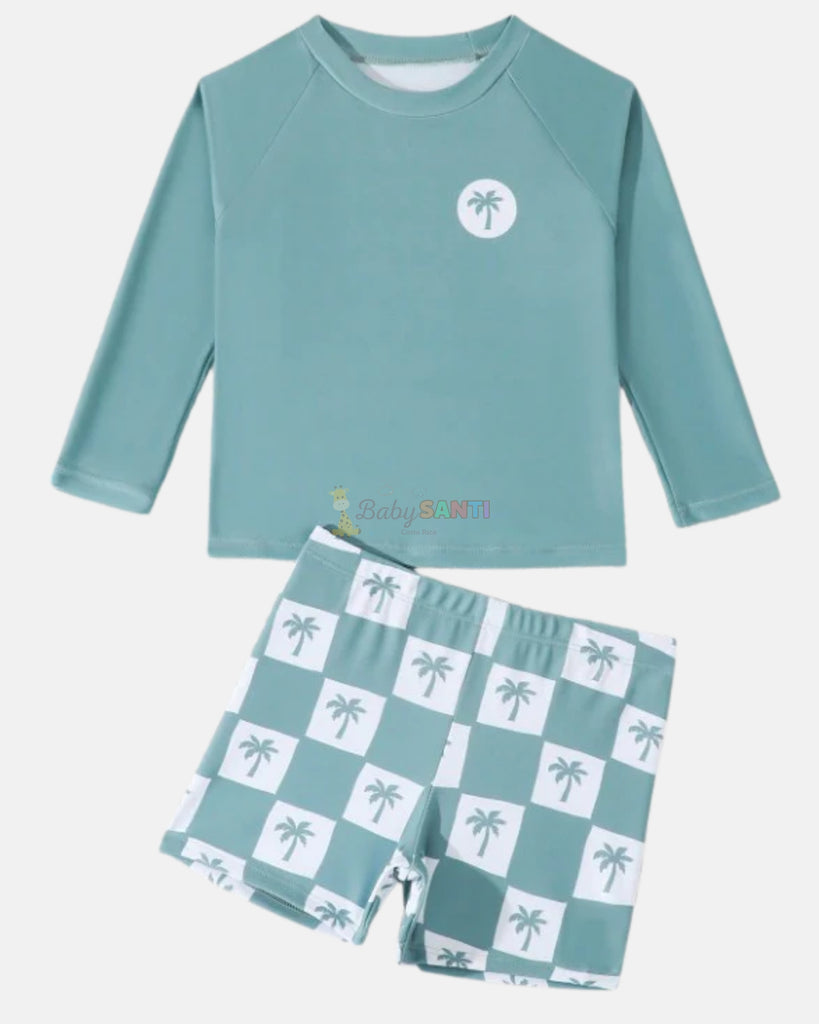 Traje de Baño Cuadros Palmeras
