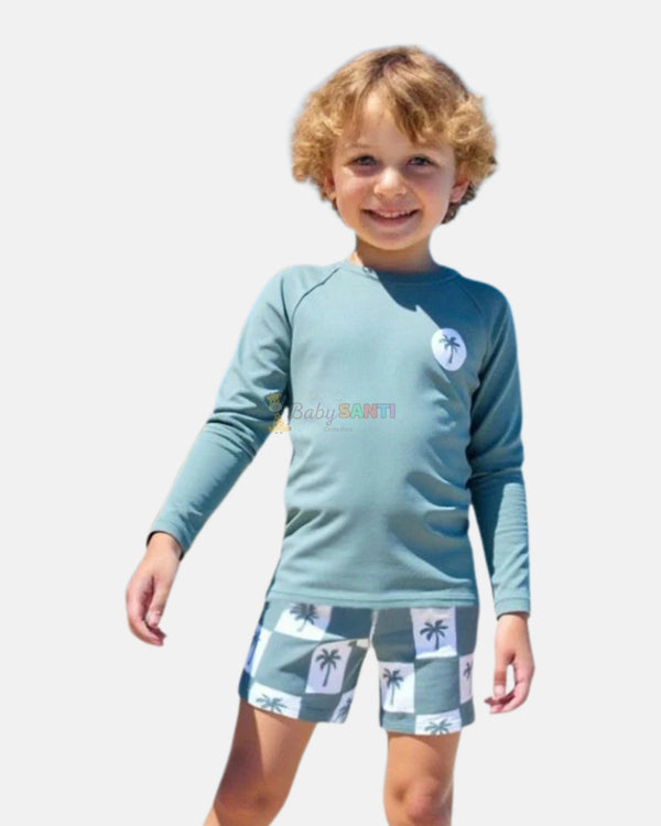 Traje de Baño Cuadros Palmeras