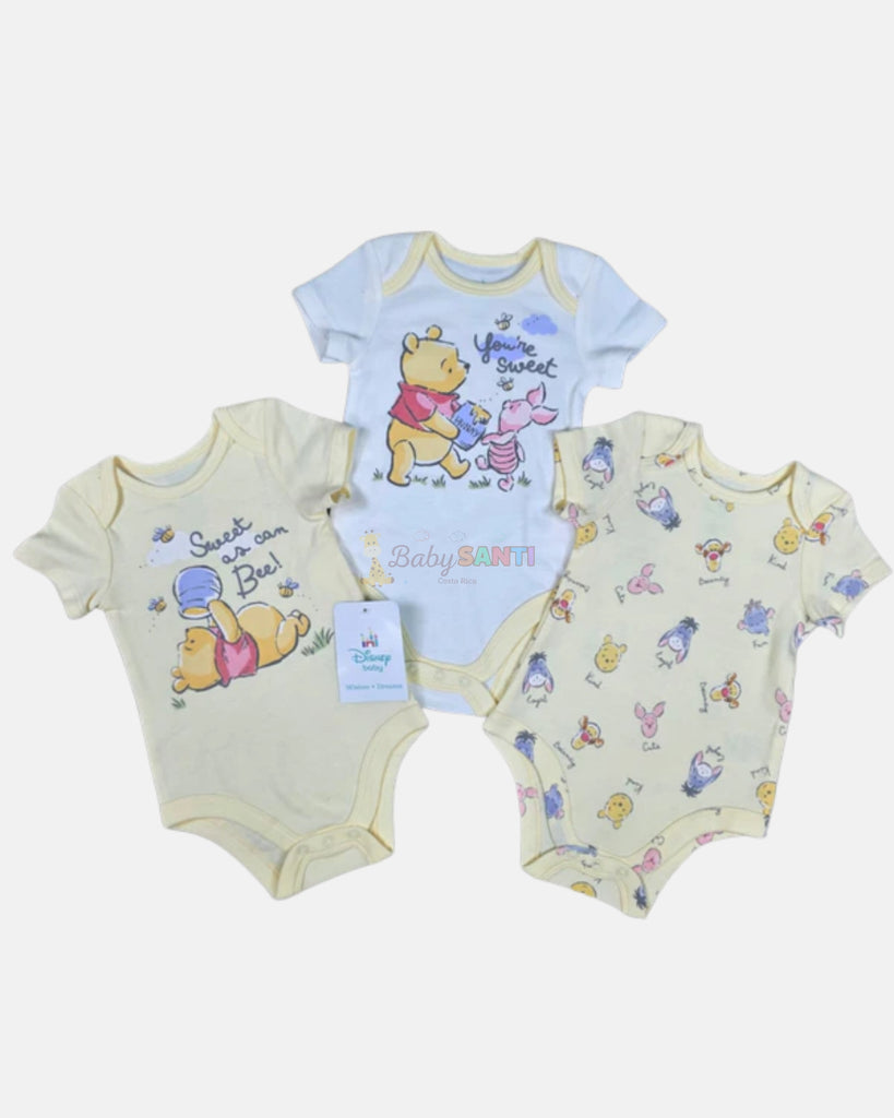 Paquete 3 Mamelucos Winnie the Pooh Unisex