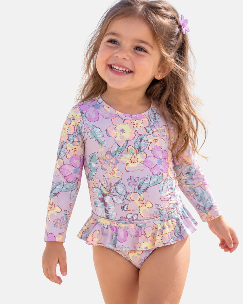 Traje de Baño 2 piezas Floral Lila