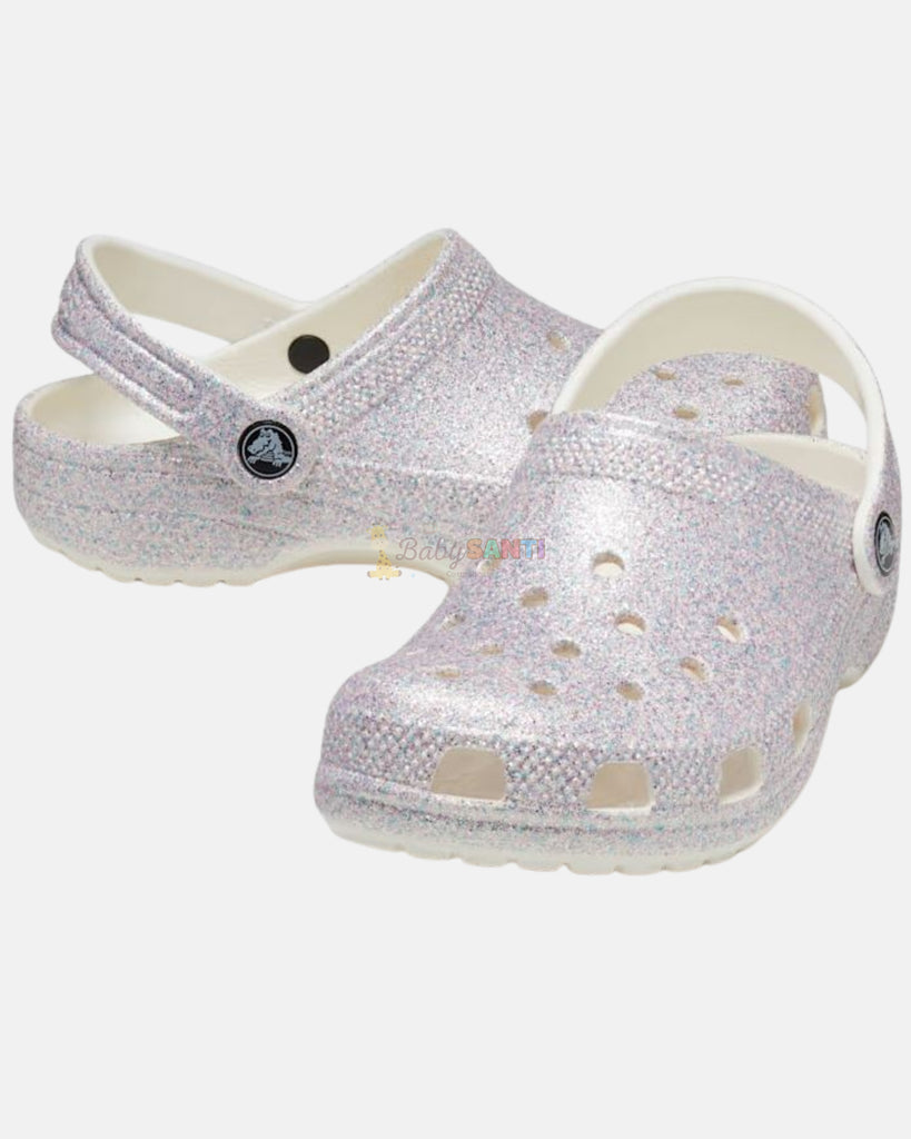 Crocs Glitter Plateadas