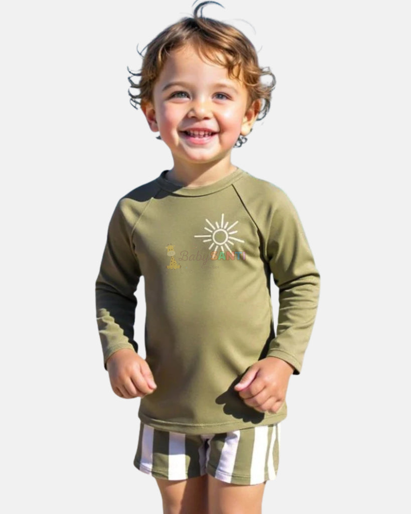 Traje de Baño Rayas Verde