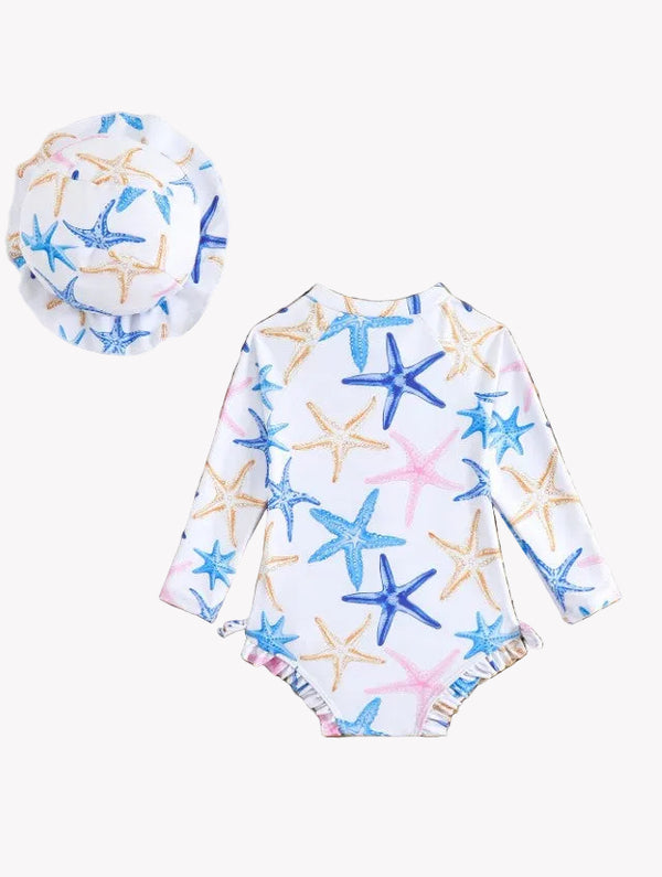 Traje de baño manga larga & sombrero