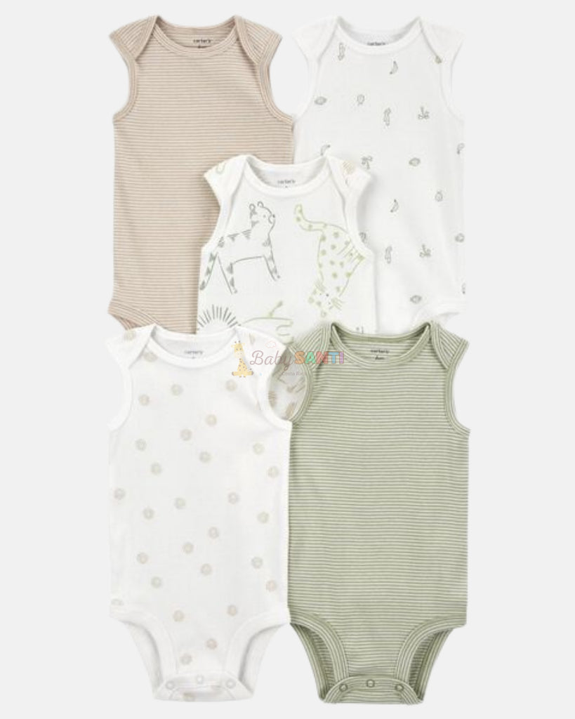 Pack 5 Mamelucos Tirantes Animalitos Unisex