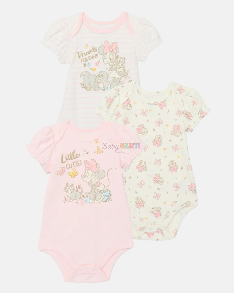 Paquete 3 Mamelucos Minnie Mouse