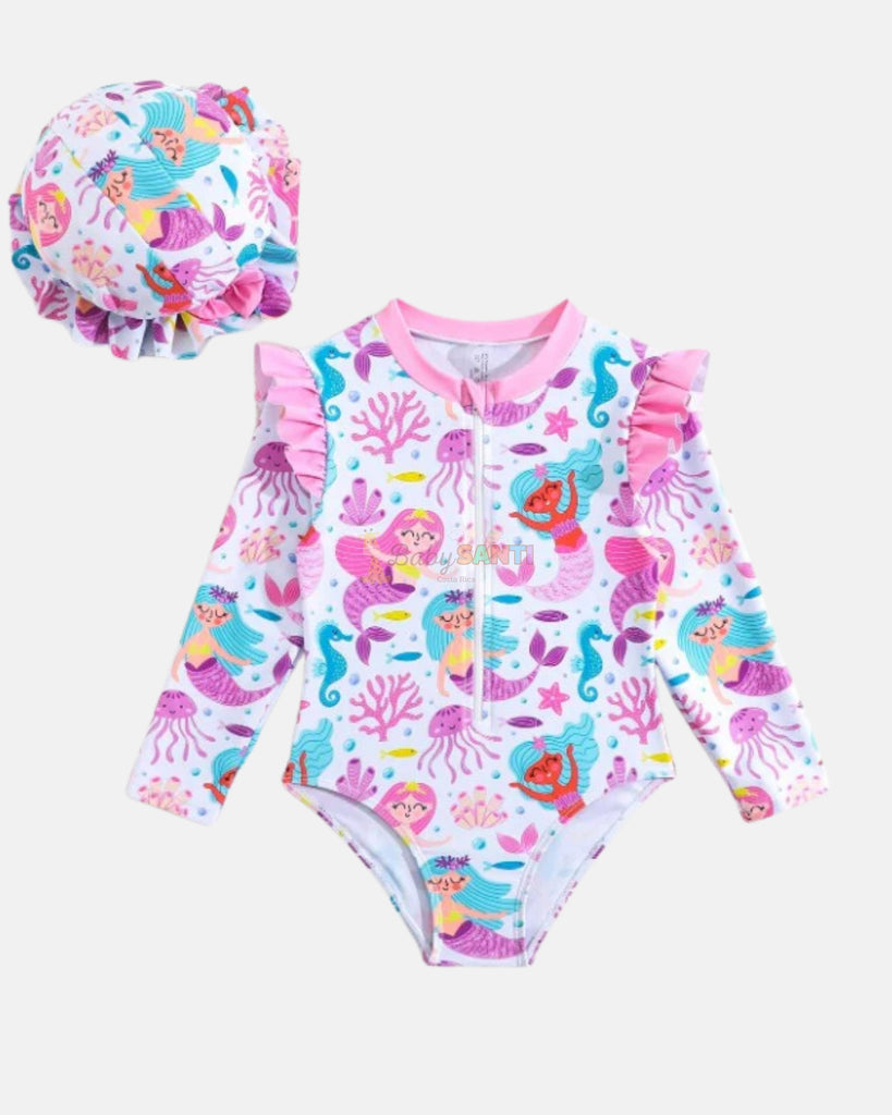 Traje de baño manga larga & sombrero
