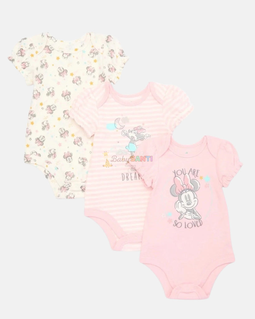 Paquete 3 Mamelucos Minnie Mouse