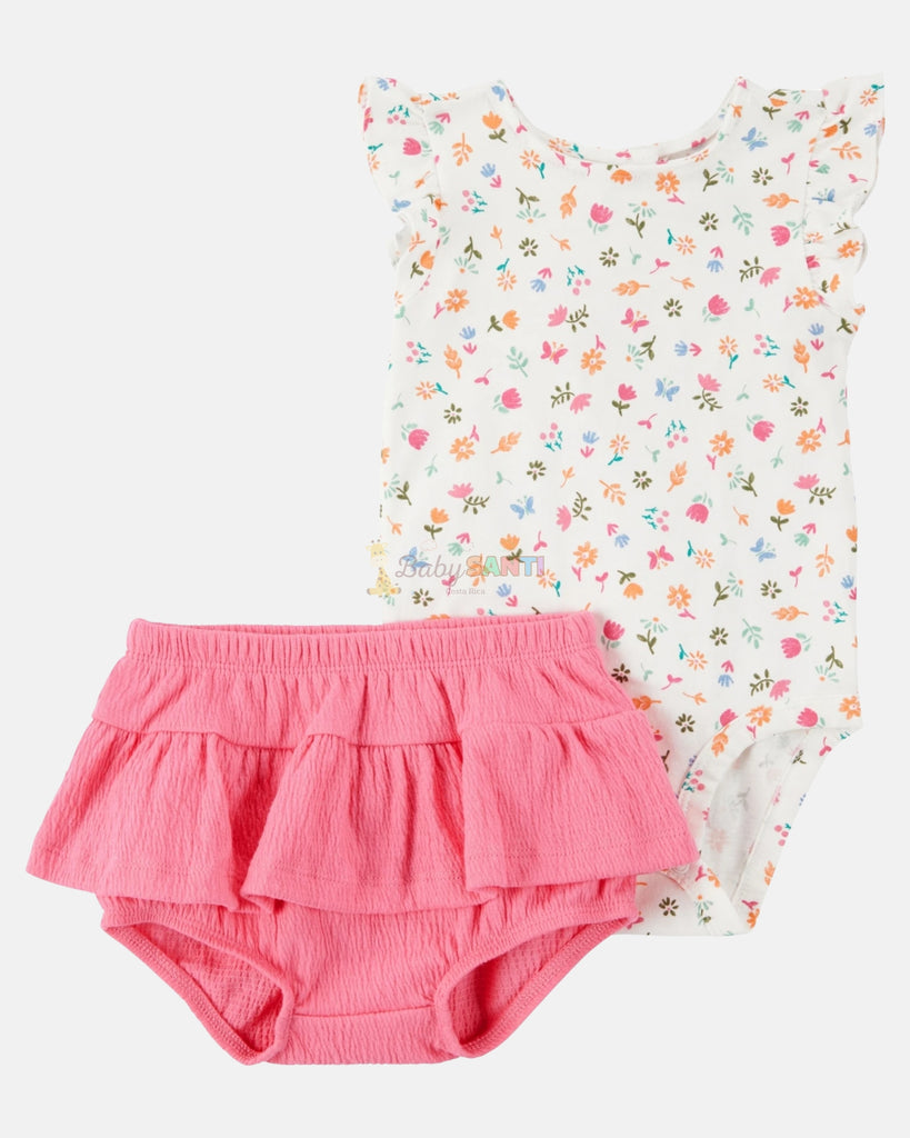Conjunto Floreado Rosa