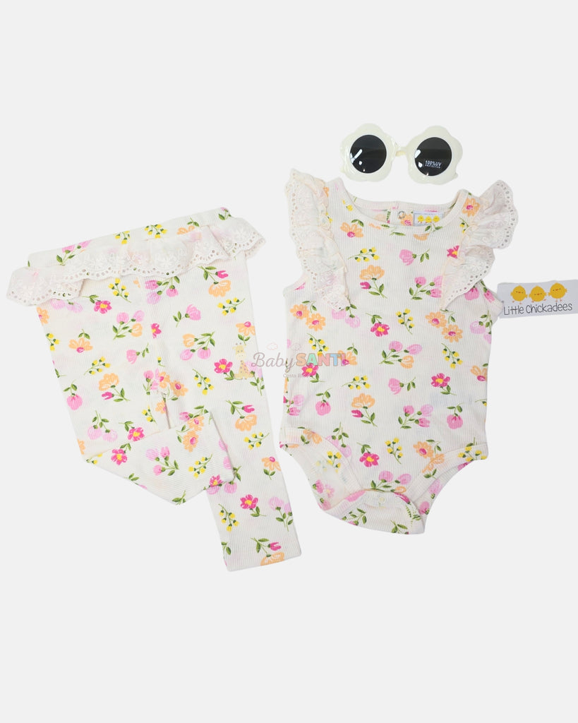 Set 3 piezas Blanco Floral