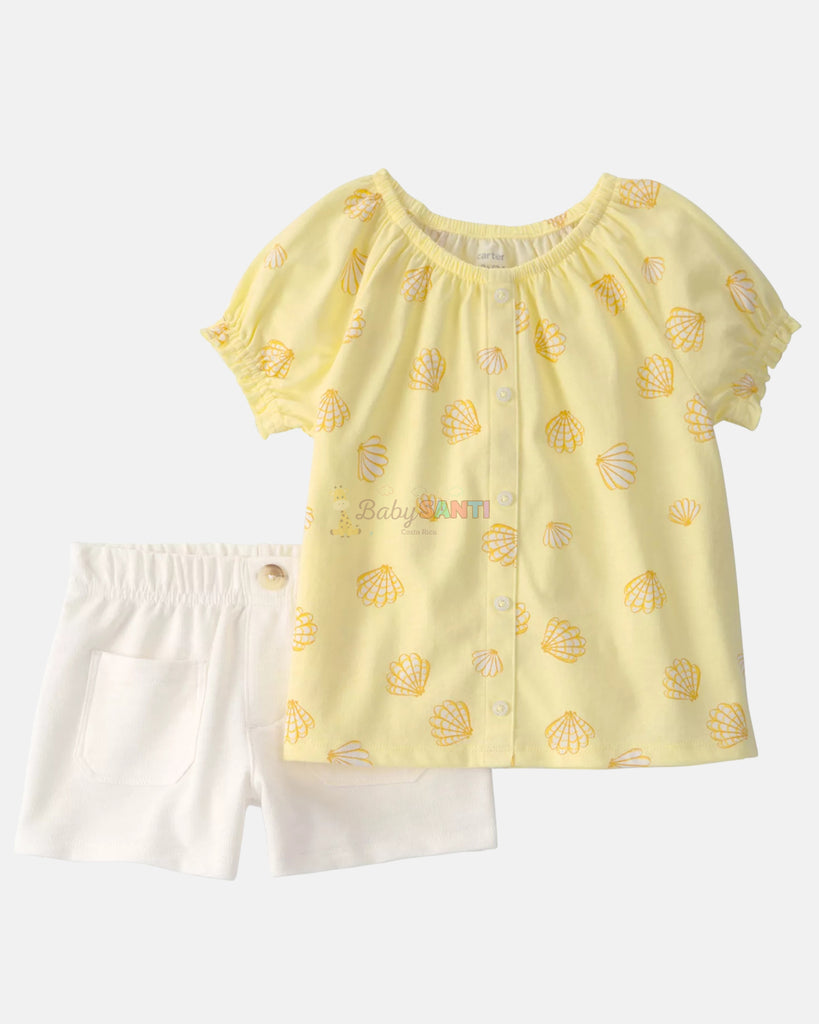 Conjunto Amarillo Floral