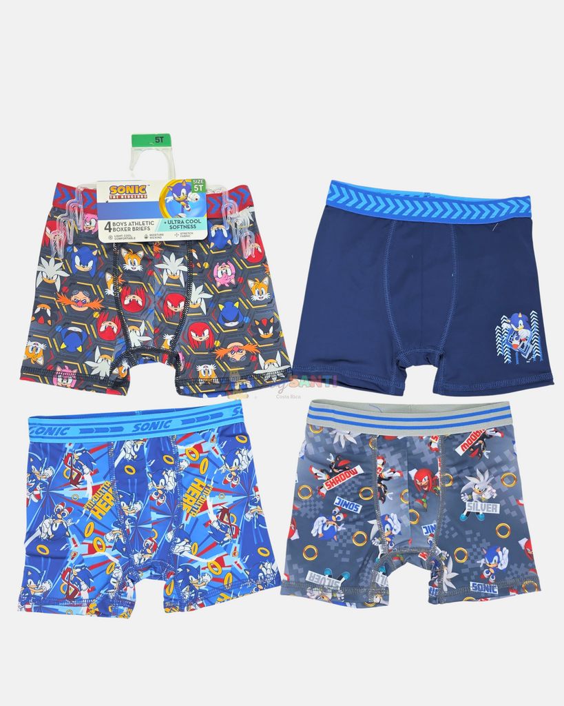 Paquete 4 Boxers Niño Sonic