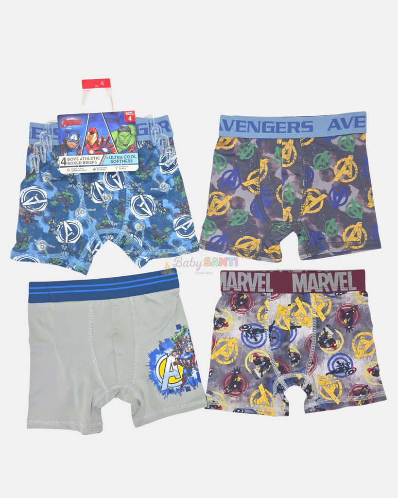 Paquete 4 Boxers Niño Avengers