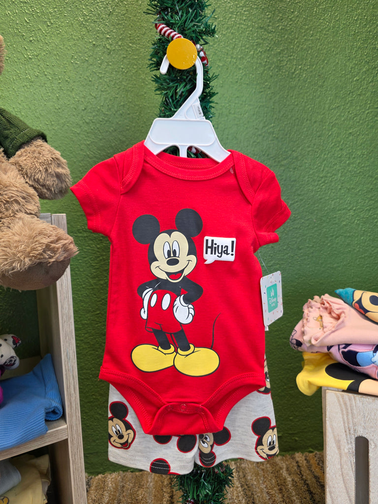 Conjunto 2 piezas Mickey Mameluco & Short