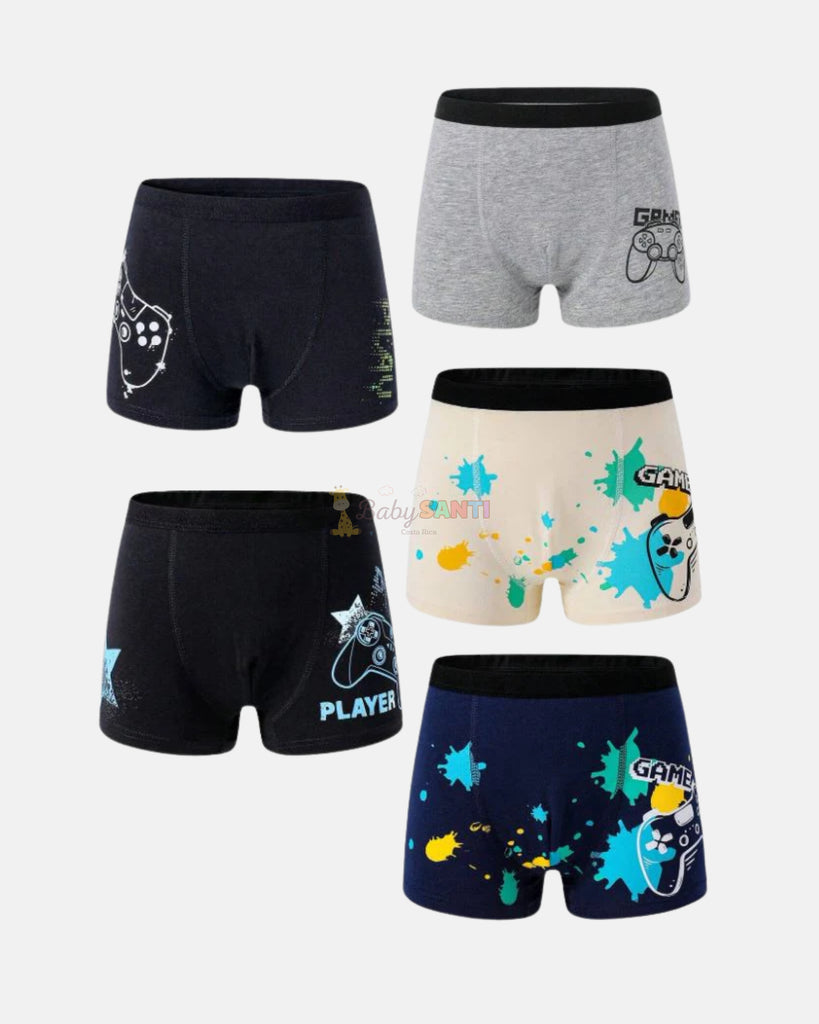 Paquete 5 Boxers Niño Gamer