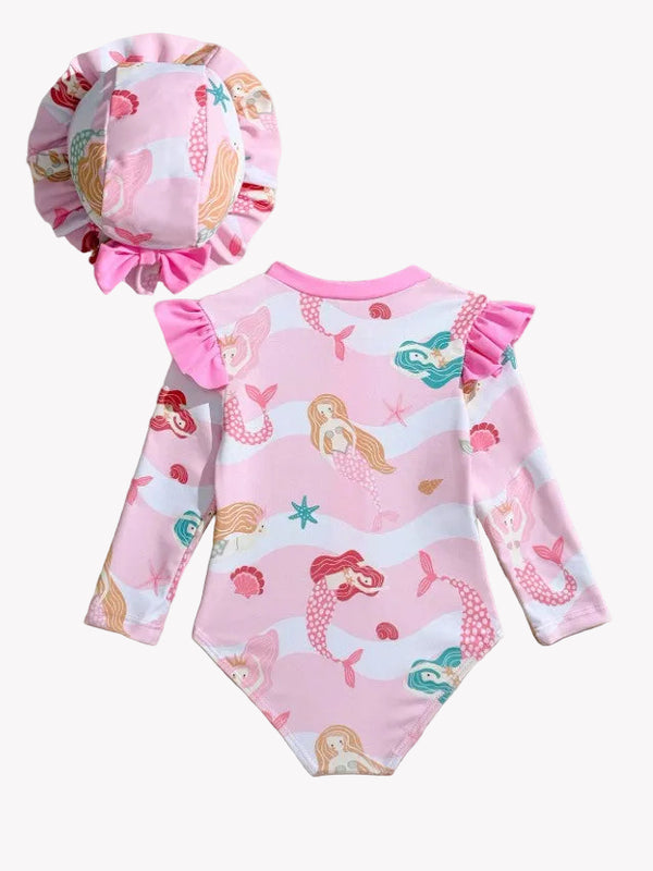 Traje de baño manga larga & sombrero