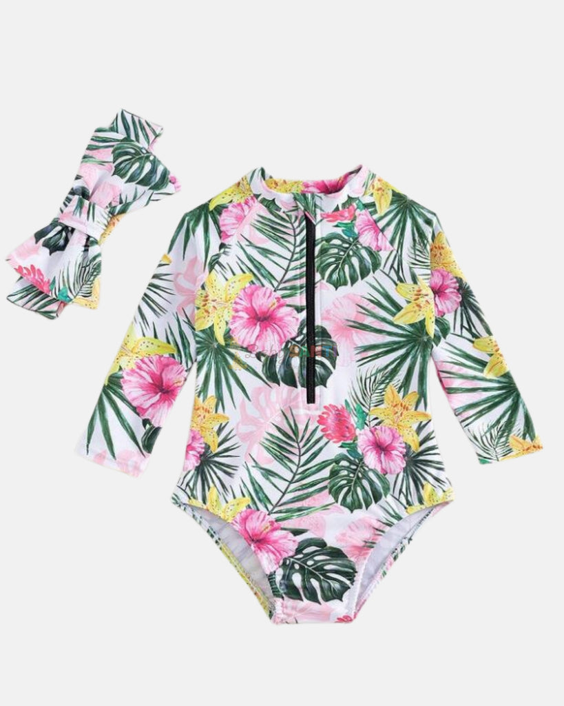 Traje de Baño & Vincha Tropical