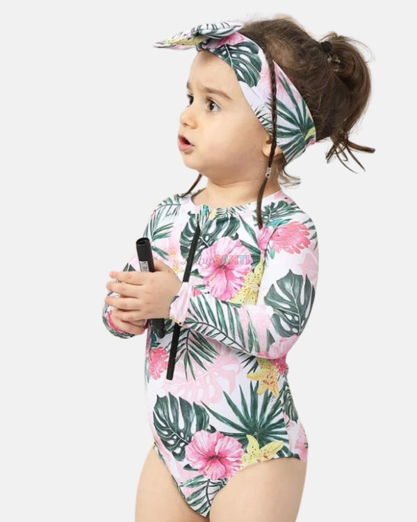 Traje de Baño & Vincha Tropical