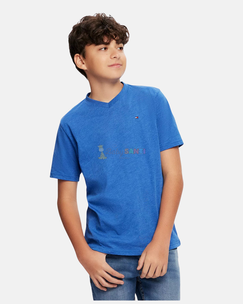Camiseta Azul Cuello V Tommy Hilfiger