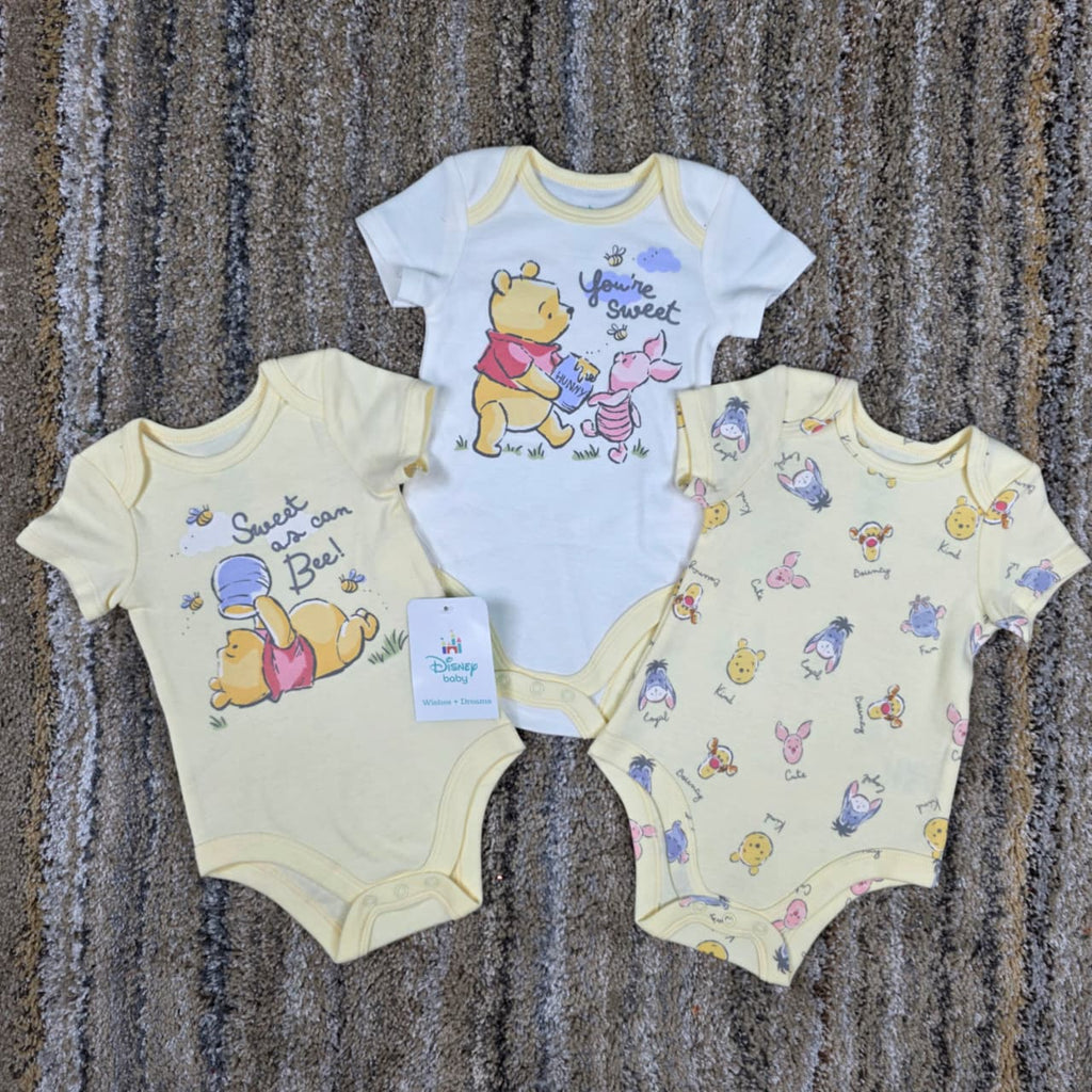 Paquete 3 Mamelucos Winnie the Pooh Unisex