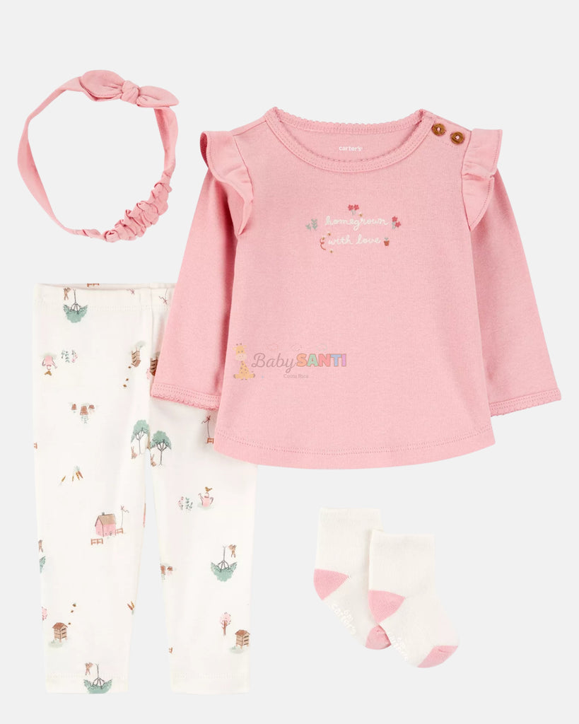 Set 4 piezas Vincha, Medias, Blusa & Pantalón