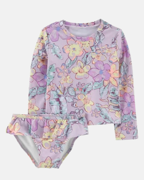 Traje de Baño 2 piezas Floral Lila