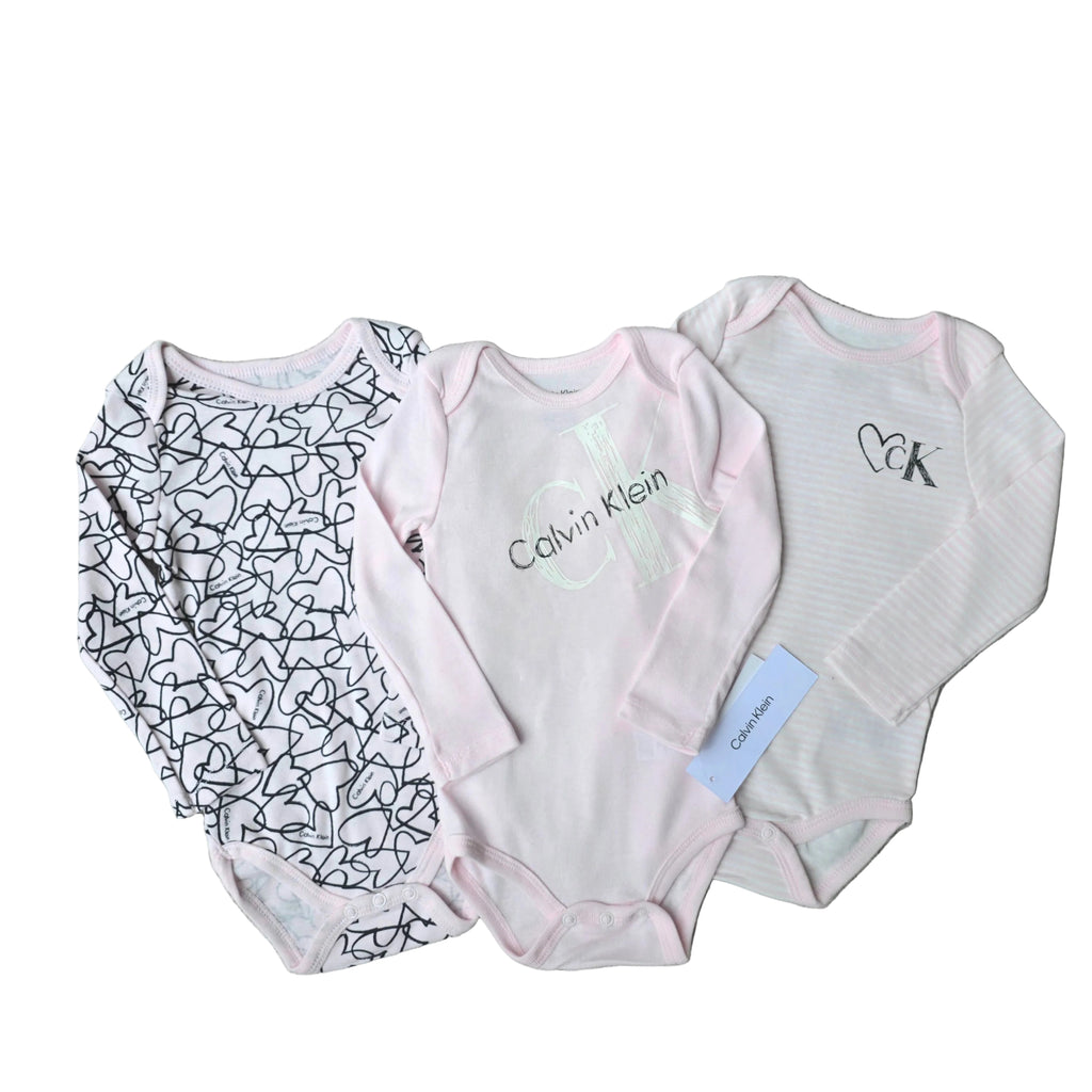 Paquete de 3 Mamelucos Manga Larga Niña Calvin Klein